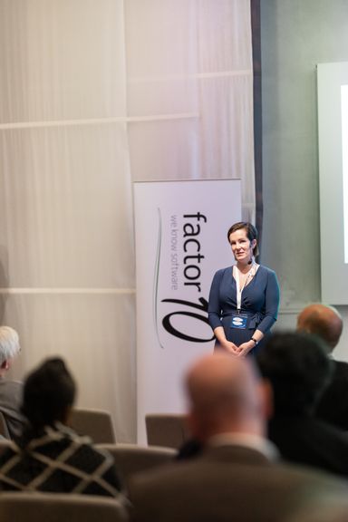 Darja Smite presenting at myConf 2023